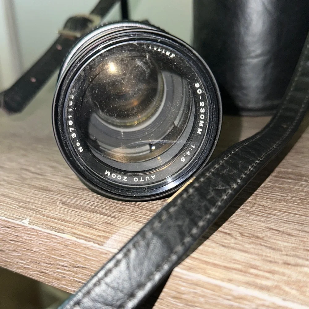 Black Leather Camera Lens Case